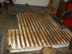 PICT2650 - Changing over to a steel floor.  I don't care for wood floor beds when you actually haul stuff in them.
