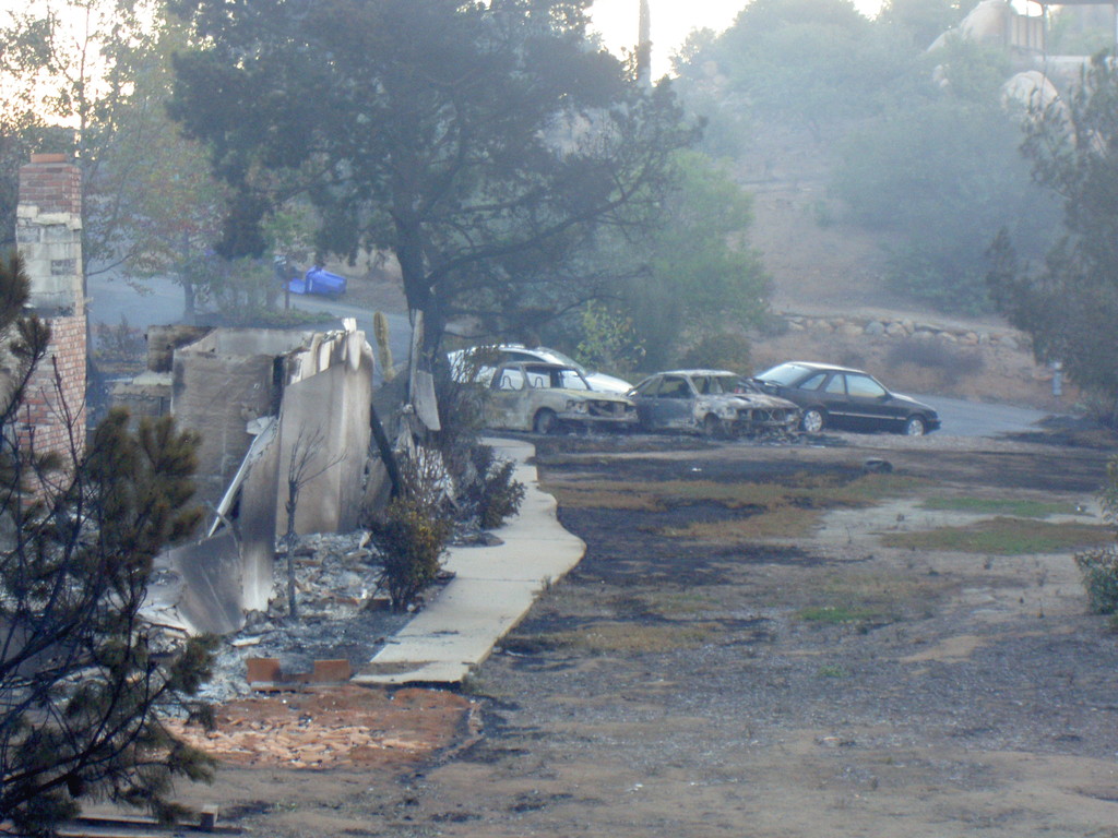 Cars that were left.  Some fine, others burnt to the ground.